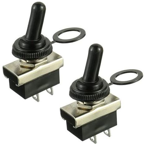 KN3(D)-101 12V 25A 2-Positionen 2-poliger wasserdichter Ein/Aus-Wippschalter mit Gummikappe (2 Stück)