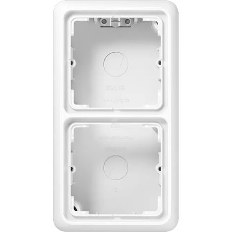 Jung Aufputz-Kappe 2fach, CD 500 Aufputz, Duroplast, alpinweiß, senkrechte und waagerechte Montage CD 582 A WW (1/2)