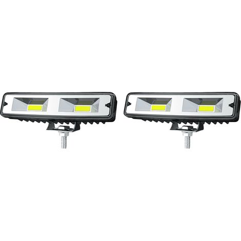 2 barras de luz LED de trabajo de 48 W y 6 pulgadas, foco, luz de inundación, luz antiniebla para conducción todoterreno 4x4