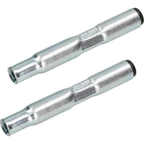 Lot de 2 manchons filetés à fixer au mur pour bande de portail réglable, acier galvanisé, diamètre 18 mm filetage M12 (1/5)
