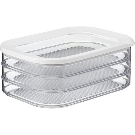 boîte à charcuterie 3 étages- boîte de rangement frigo pour charcuterie - trois boîtes de conservation séparées - passe au lave-vaisselle - 22.5x16x9cm (1/4)