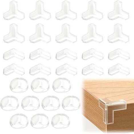 Pair Packung mit 30 Tischkantenschonern, 3 Formen, transparente Eckenschoner für Babys, Tischkantenschoner, Möbelkantenschoner (1/4)