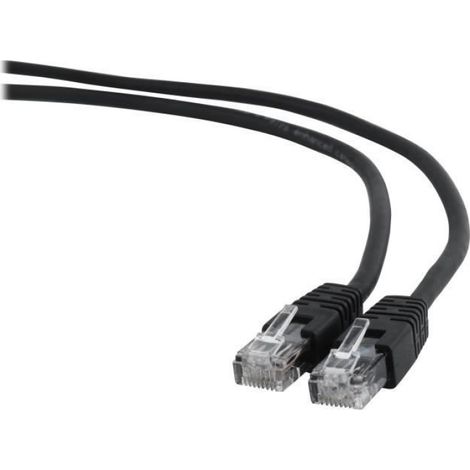 Cordon De Raccordement Rj-45 - Cat 6 Utp - 50 Cm - Mâle À Mâle - Noir