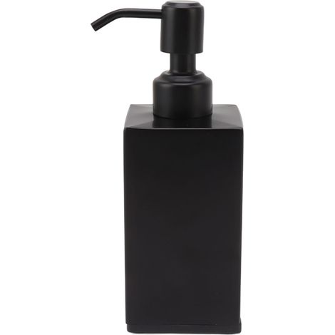 Distributeur de savon en acier inoxydable, pompe manuelle pour shampoing gel douche lotion noir carré 280ml (1/5)