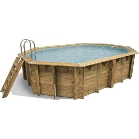Ubbink – Piscine bois hors sol 300x400 – H120cm – Structure bois traité – Installation hors-sol, semi-enterrée ou enterrée