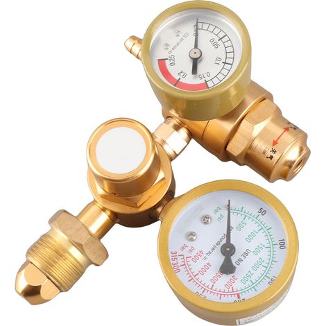 Détendeur de soudage au gaz argon/CO2, manomètre TIG/MIG, débitmètre, bouteille 4500 psi, détendeur, sortie 1/4 po, 6,605 GPM (1/5)