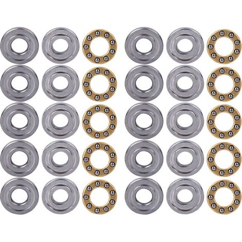 Jeu de roulements à billes de poussée miniatures en acier plat de haute précision 10 pièces (1/5)