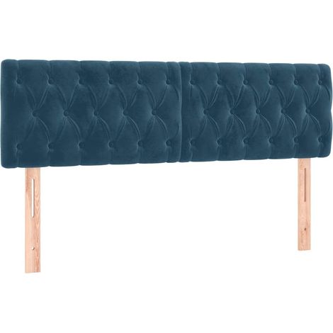 Maison Exclusive - Cabeceros terciopelo azul oscuro 160x7x78/88 c