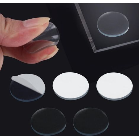 80 Pcs Tampons de Table en Verre, 25 mm x 2,2 mm Table Plateau Verre Anti Dérapant, Entretoises de Dessus de Table en Verre Transparent, Pare-Chocs en Plastique pour Dessus de Table en Verre (1/5)