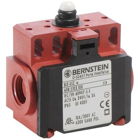 BERNSTEIN 6085103100 BI2-U1Z W Interrupteur de fin de course 240 V/AC 10 A poussoir à rappel IP65 1 pc(s) (1/2)