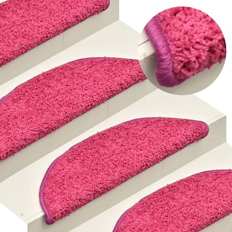 15 pcs Tapis d'escalier de marches Intérieur Antidérapant Tapis de Protection pour Enfants, Personnes Agées et Animaux Rose 65x21x4 cm BZTE920363 (1/5)