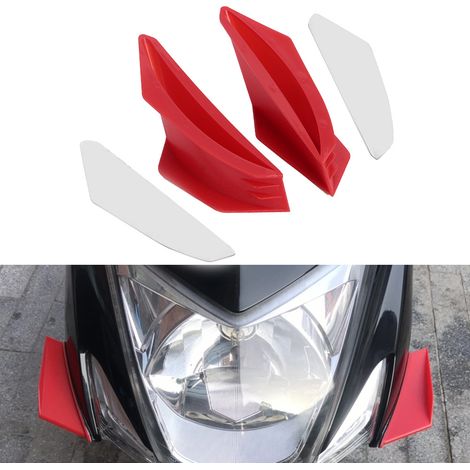 Ailerons aérodynamiques pour moto, aileron de spoiler universel, accessoire de modification rouge (1/4)
