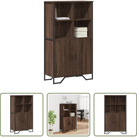 Hochschrank -  Highboard Eichen-Optik 79,5x35,5x137,5 cm Holzwerkstoff (1/5)
