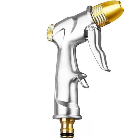Pistola a spruzzo per giardino in metallo, annaffiatoio, pulsante di controllo del flusso facile, spruzzatore da giardino professionale ad alta pressione, potente per lavaggio auto, irrigazione del gi (1/5)