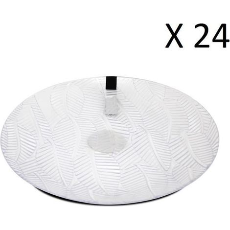 Set de table, service de 24 assiette plate ronde, plat de service - Diamètre 25 x Hauteur 2 cm -JUANIO (1/3)