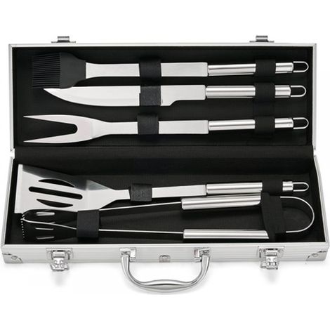 LIVOO Set de 5 accessoires barbecue GS165 – Kit BBQ inox avec valise de transport (1/5)