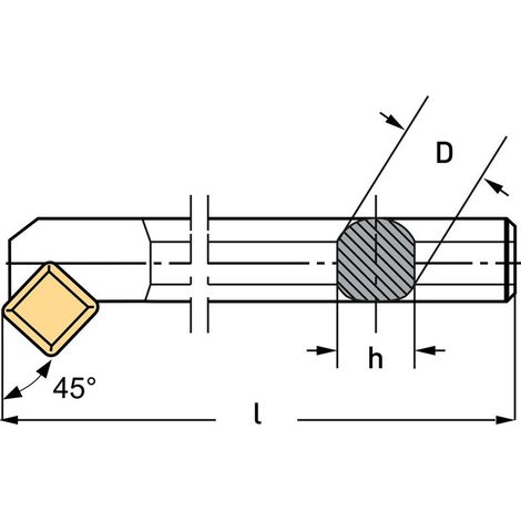 Outil pour 45 degres internes 20 x 18 mm pour tour a metaux ssscr20 (1/2)