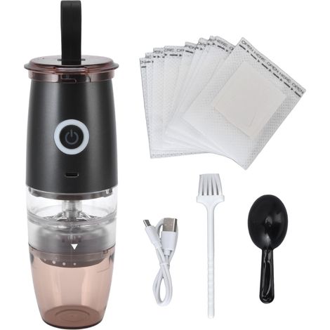 Moulin à café électrique portable avec broyeur conique et 5 vitesses, recharge USB pour usage domestique (1/5)