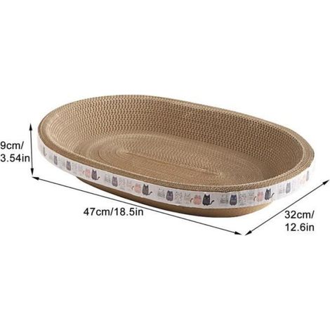 1 Griffoir Chat,Ovale,Carton Ondulé,Résistant,Durable,Salon (1/4)