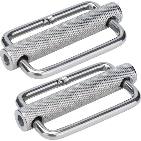 2 pièces boucle coulissante moletée réglable de sangle en acier inoxydable, kit de quincaillerie pour ceinture (1/5)