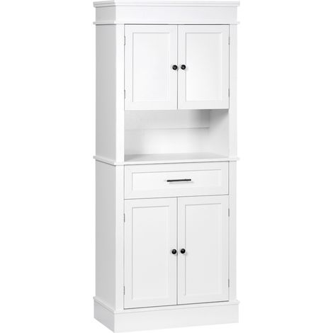 Buffet de cuisine haut MELINA blanc et noir