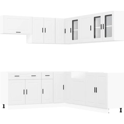 Maison Exclusive - Mueble de cocina Porto blanco 11 piezas madera (1/5)