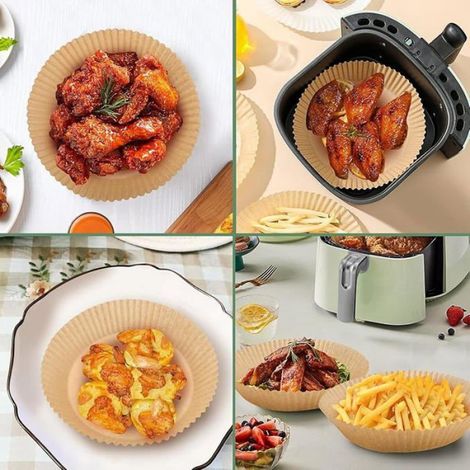 100 feuilles papier cuisson airfryer rond 23cm antiadhésif jetable FEUILLE DE CUISSON (1/5)