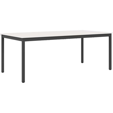 Dining Table White 200 x 100 x 75 cm Solid Pine Wood vidaXL