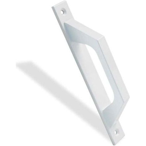 Poignée de porte coulissante ou à charnière en aluminium, 198 x 25 x 40 mm, une poignée droite entièrement fonctionnelle et confortable, blanche. (1/4)