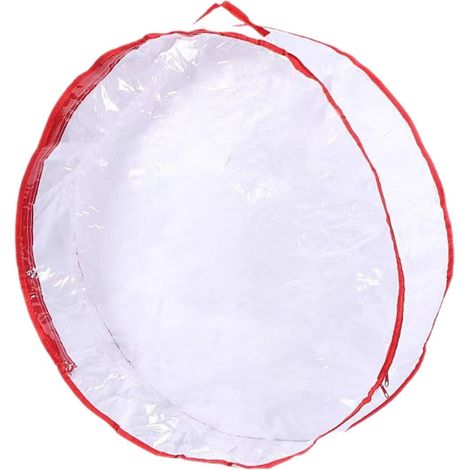 Sac De Rangement Pour Couronne De Noël - 61 X 61 X 20 Cm - Fenêtre Transparente En Pvc - Fermeture Éclair Double Et Poignées - 1 Pièce (1/5)