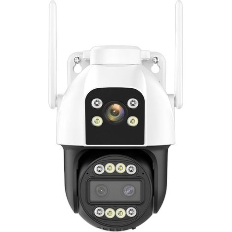 Caméra de sécurité à Domicile Caméra IP 4G Carte SIM 4K HD, Zoom 10X, PTZ, Trois objectifs, Double écran, caméra de sécurité 2K, Suivi Automatique, Surveillance P2P(4K 4G Add 64G) (1/5)