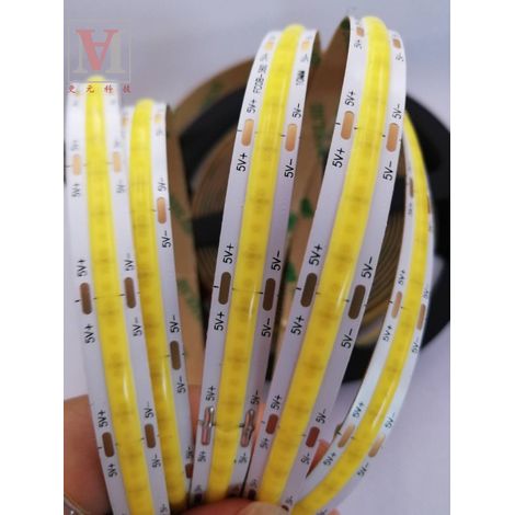 Unsichtbarer und flexibler COB-LED-Streifen, 5 V, 360°, 6500 K, Weiß