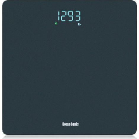 Balance Pese Personne Haute précision de 0,05kg, 182kg, Bleu Pèse Personne Fiable Grand écran Affichage LED et Step-On, Scale Verre Trempé, 3AAA (1/5)