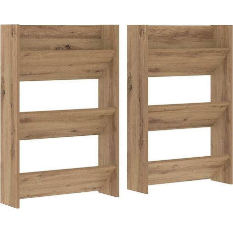 Maison Exclusive - Mobile per scarpe 2 pcs Rovere artigianale 60 x 18 x 90 cm