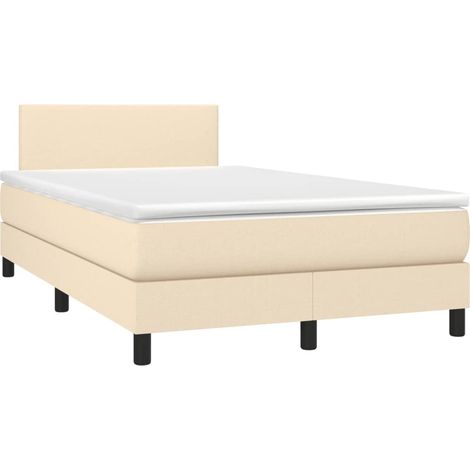 Maison Exclusive - Sommier à lattes de lit avec matelas crème 120x190 cm tissu (1/5)