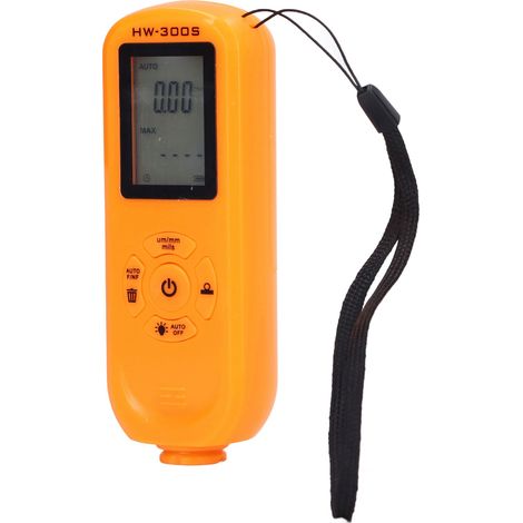 HW-300S Jauge d'épaisseur de revêtement, appareil de mesure d'épaisseur de film numérique LCD rétroéclairé pour la fabrication, le traitement des métaux et l'industrie chimique, format portrait, orang (1/5)