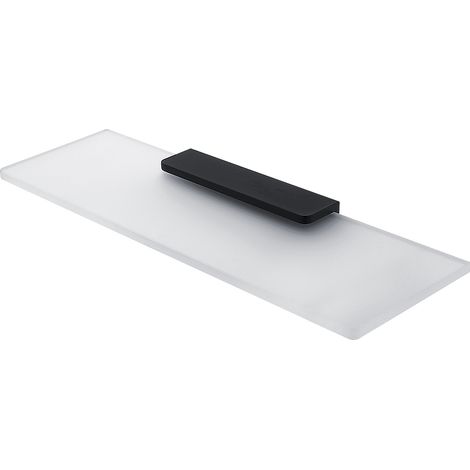 Tablette Verre Satiné L.40 Cm, Avec Fixation Noire Mate, Maya Nimco (1/5)