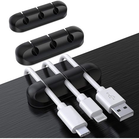 desktop Cable Organizer Clips, 3 Pack Cable Holder, Cord Organizer, Cable Management, Cable Storage For Usb Charger/mouse/earphone/pc Cables (1/5)
