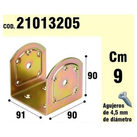 Supporto Per Legno Tipo "U" Bicromato 90 mm.