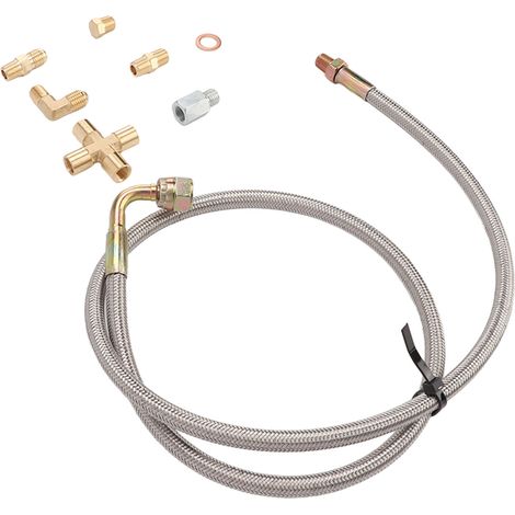 Ligne d'alimentation d'huile turbo 1/8 NPT, raccord AN4, tuyau de vidange pour T3 T4 T04E T60 T61 T70, kit complet (1/5)