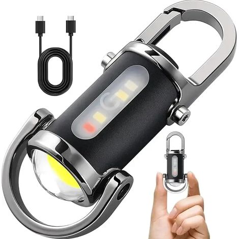 Lampe porte-clés - 800 lumens - Rechargeable - 7 modes - Urgence (1/5)