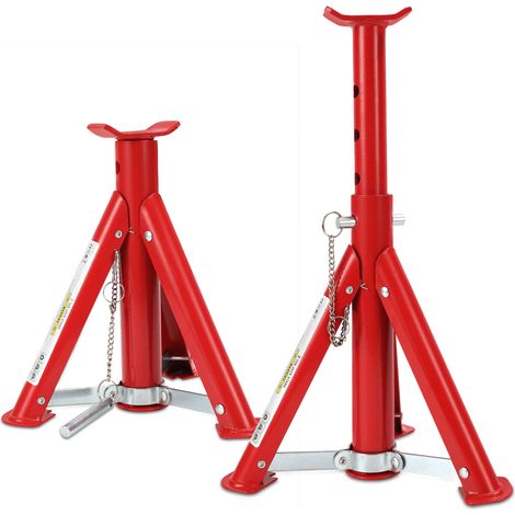 Wolketon Unterstellbock 2x 2T verstellbar Auto Unterstellböcke 2000 kg höhenverstellbar zusammenklappbar Red (1/5)
