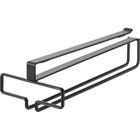 TOWER Support sous étagère pour verres à vin, noir, Acier, minimaliste, 26 x 11 x 7 cm (L x L x H) (1/4)