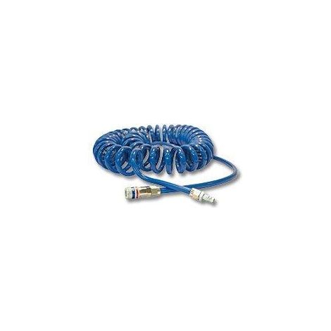 Tuyau spiralé en PU CEJN 1/4 pouce avec raccord de sécurité en acier eSafe⌀ 8x12 mm, longueur de tuyau utile : 8 m (1/2)