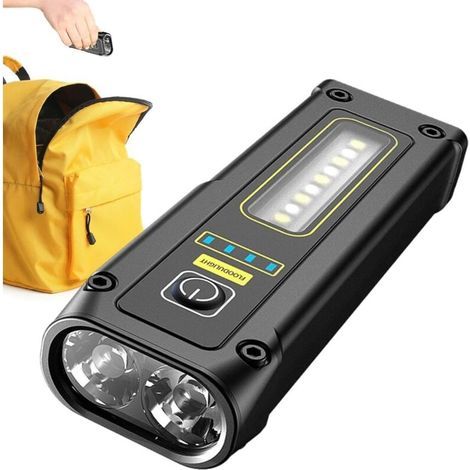 Lampe torcheMini Flashlight,Waterproof Powerful Flashlight - USB Rechargeable Flashlight, Flash Light for Camping, Hiking-B (1/5)