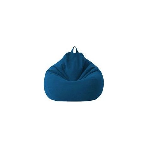 Pouf Sac de canapé Lazy Housse de Canapé Inclinable Tissu Housses de Fauteuil Housse de Chaises sans Remplissage Siège Pouf Feuilletée Tatami Salon Meubles (Bleu, 80 × 90cm) (1/5)