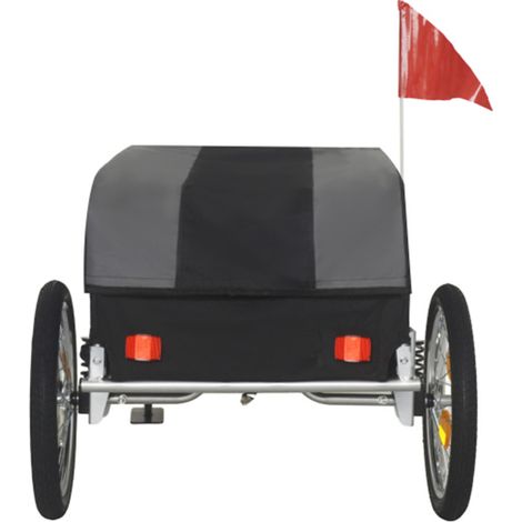 Rimorchio bici pieghevole con telo impermeabile rimovibile, 40 kg, ruote 16", acciaio (1/5)