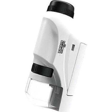 Microscope portable pour enfants, en ABS sûr, blanc. Explorez le monde microscopique. (1/3)