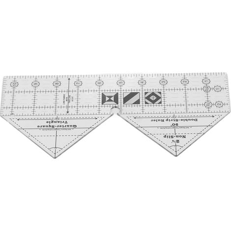 Règle de couture triangulaire en acrylique à 90 degrés, règle de tailleur à double rayure de 10 pouces, pour la conception de vêtements.