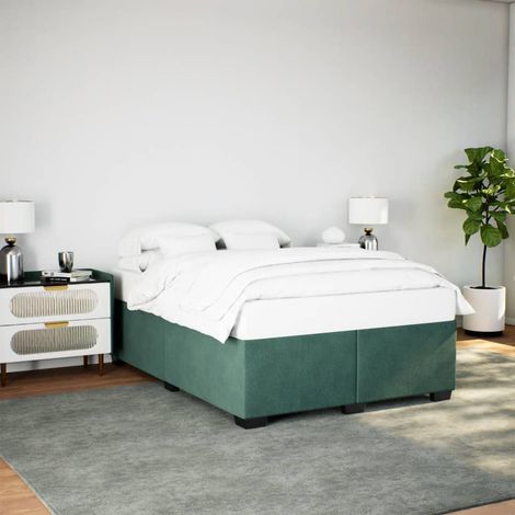 Estructura cama sin colchón terciopelo verde oscuro 140x200 cm vidaXL (1/5)
